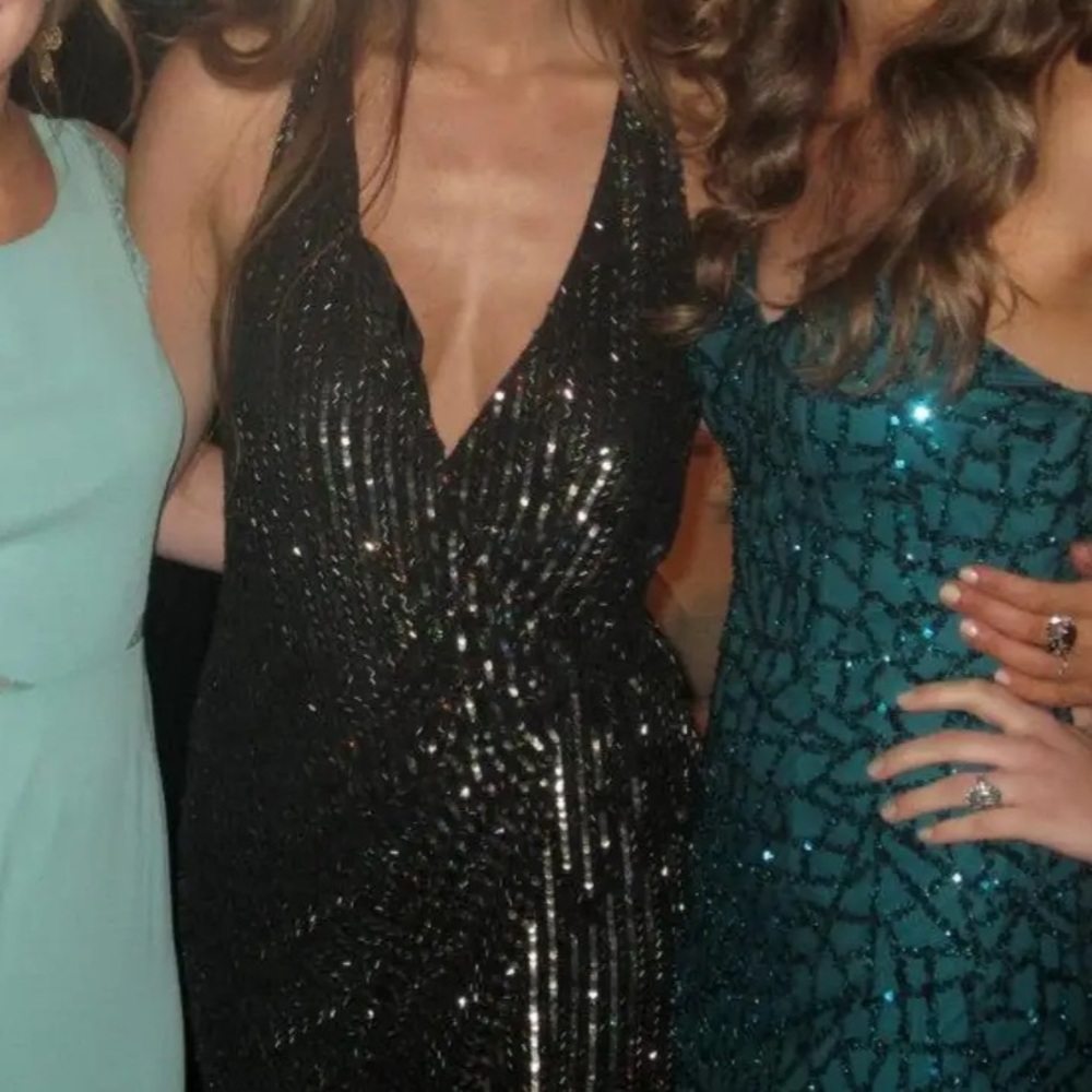 Parker racer back slip wrap sequin  dress